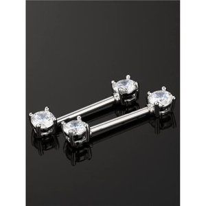 6 Pairs Nipple & Tongue Rings CZ Piercing Jewelry